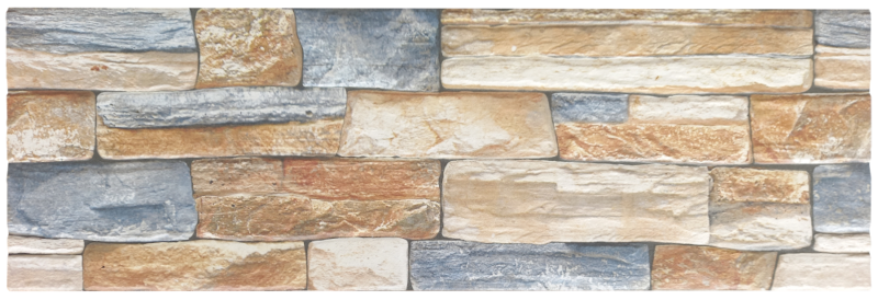 Carreau faïence mat en relief, effet pierres empilées 20x60