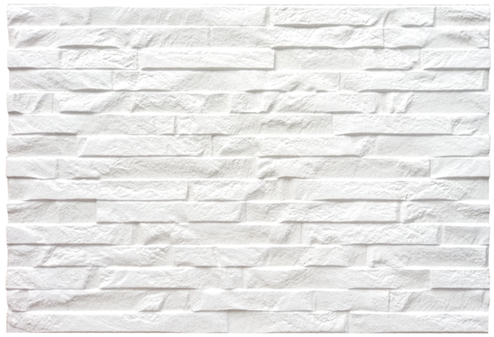 Carreau faïence mural en relief blanc, brillant, effet pierre et brique 30x45