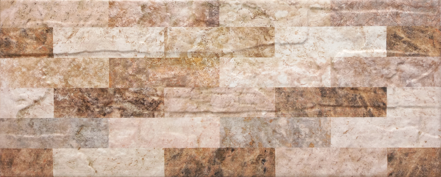 Carreau faïence mural en relief, effet pierre naturelle 20x45