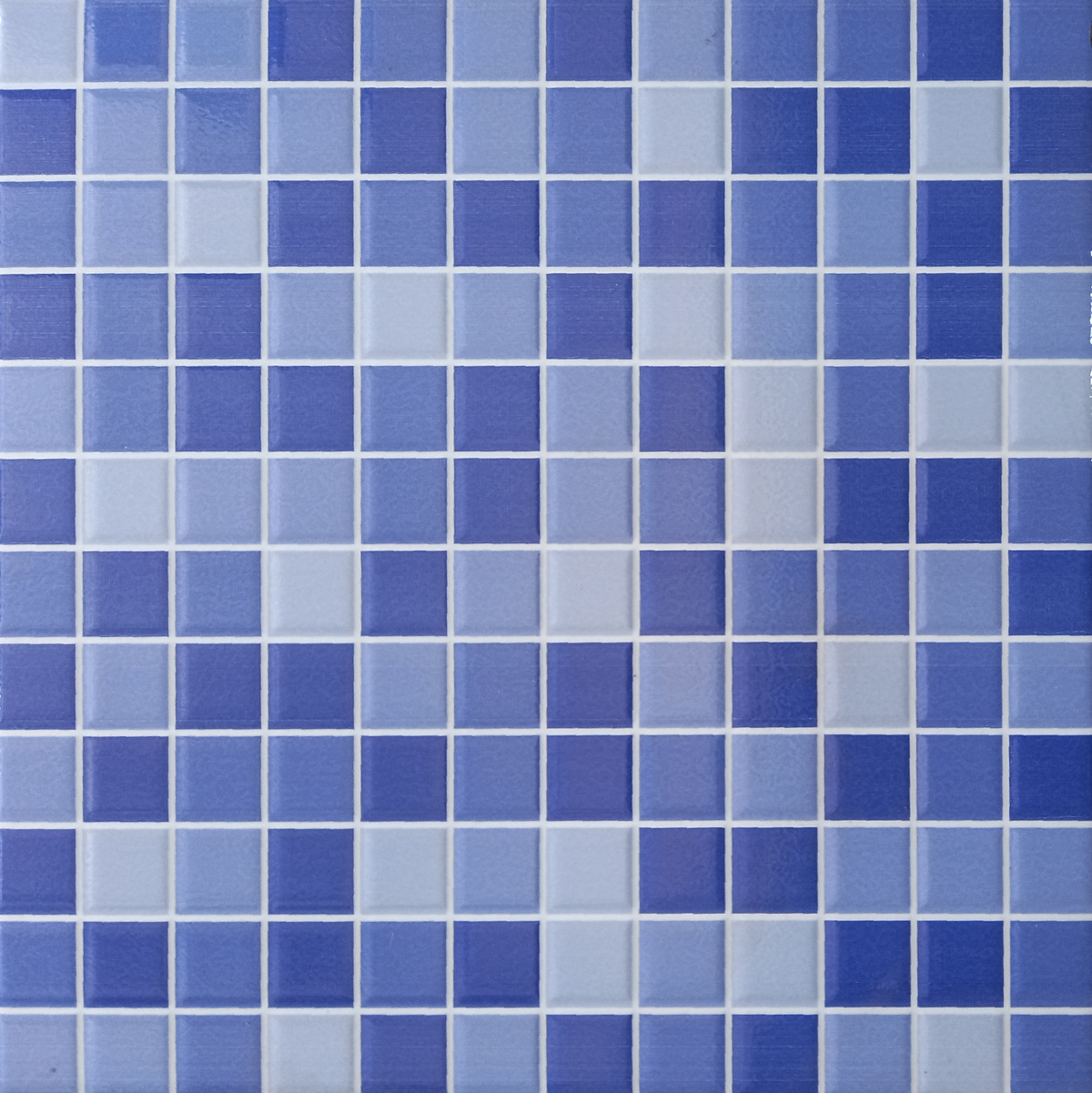 Carreau mosaïque pour piscine, couleur nuances de bleu 33x33
