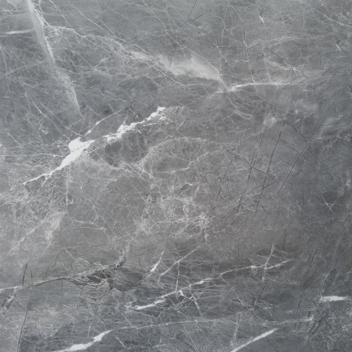 Carreau porcelaine mat, effet marbre gris veiné, finition texturée 60x60